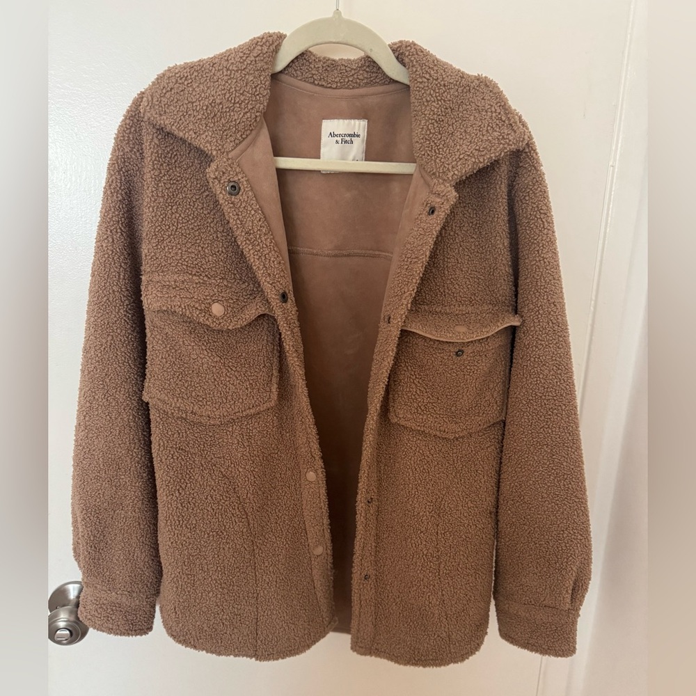 Abercrombie & Fitch Brown Fleece Jacket